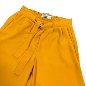 Harmony & Havoc Wide Leg Pants Mustard Yellow Gold Elastic / Tie Waist Size 3